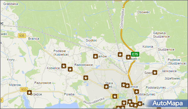 mapa Czarków gmina Pszczyna, Czarków gmina Pszczyna na mapie Targeo