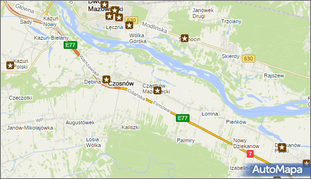 mapa Cząstków Polski, Cząstków Polski na mapie Targeo