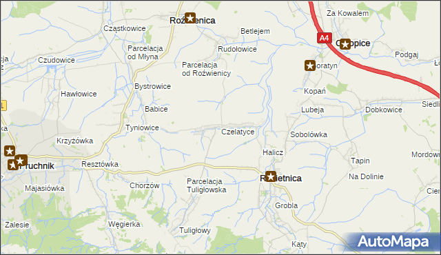 mapa Czelatyce, Czelatyce na mapie Targeo