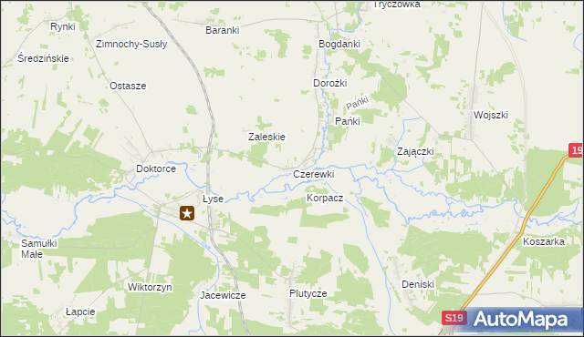 mapa Czerewki, Czerewki na mapie Targeo