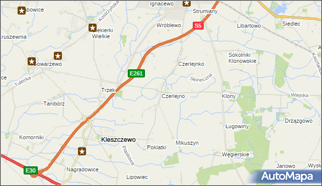 mapa Czerlejno, Czerlejno na mapie Targeo