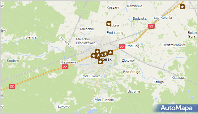 mapa Czersk powiat chojnicki, Czersk powiat chojnicki na mapie Targeo