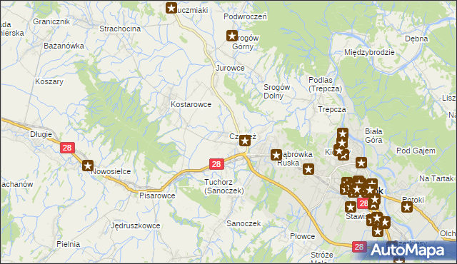 mapa Czerteż, Czerteż na mapie Targeo