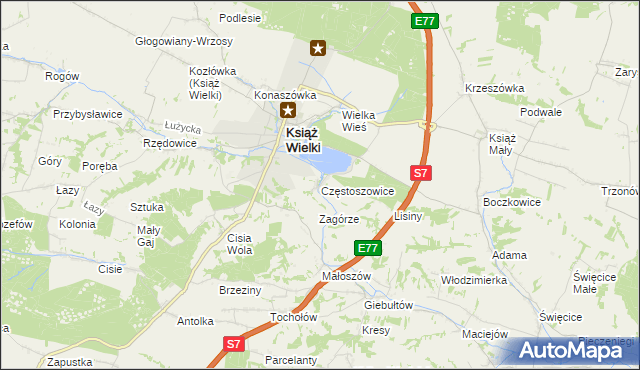 mapa Częstoszowice, Częstoszowice na mapie Targeo