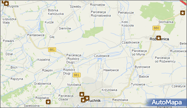 mapa Czudowice, Czudowice na mapie Targeo