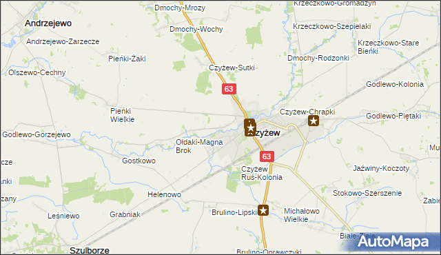 mapa Czyżew Ruś-Wieś, Czyżew Ruś-Wieś na mapie Targeo