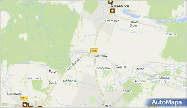 mapa Dachnów, Dachnów na mapie Targeo