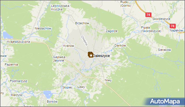 mapa Daleszyce, Daleszyce na mapie Targeo