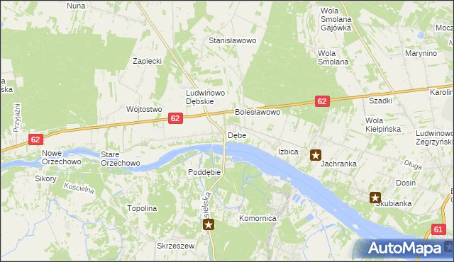 mapa Dębe gmina Serock, Dębe gmina Serock na mapie Targeo