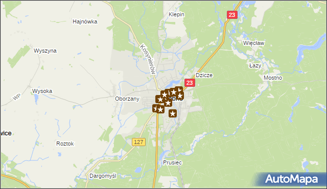 mapa Dębno powiat myśliborski, Dębno powiat myśliborski na mapie Targeo