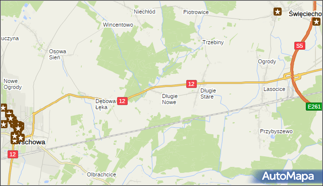 mapa Długie Nowe, Długie Nowe na mapie Targeo