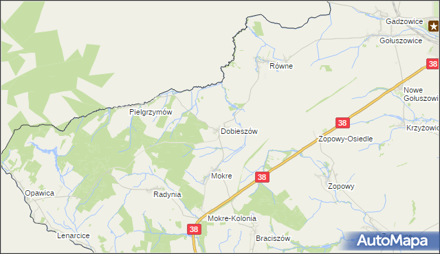 mapa Dobieszów gmina Głubczyce, Dobieszów gmina Głubczyce na mapie Targeo