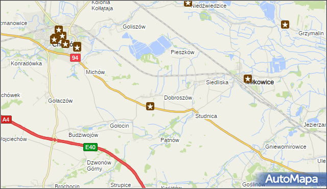 mapa Dobroszów gmina Chojnów, Dobroszów gmina Chojnów na mapie Targeo