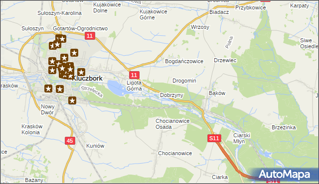 mapa Dobrzyny, Dobrzyny na mapie Targeo