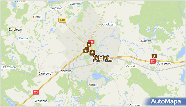 mapa Drawsko Pomorskie, Drawsko Pomorskie na mapie Targeo