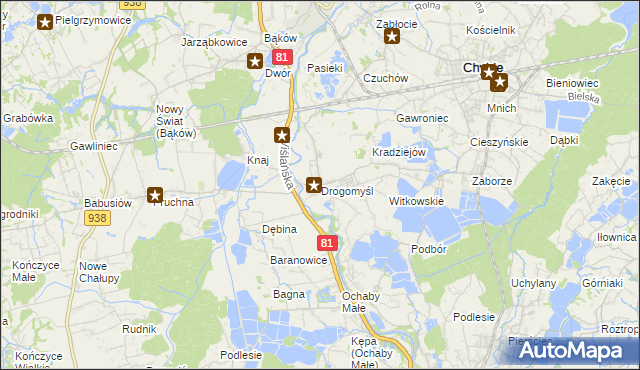 mapa Drogomyśl, Drogomyśl na mapie Targeo