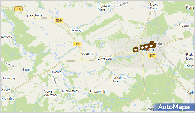 mapa Drwęczno, Drwęczno na mapie Targeo