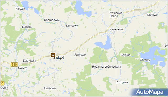 mapa Drzazgi gmina Świątki, Drzazgi gmina Świątki na mapie Targeo