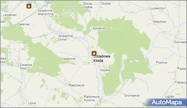 mapa Dziadowa Kłoda, Dziadowa Kłoda na mapie Targeo