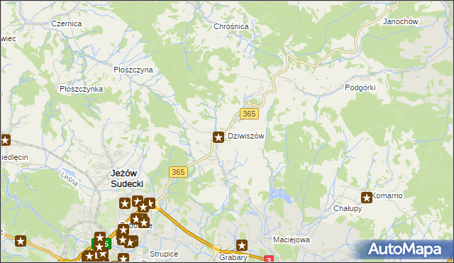 mapa Dziwiszów, Dziwiszów na mapie Targeo