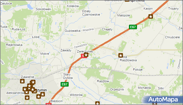 mapa Emilianów gmina Radzymin, Emilianów gmina Radzymin na mapie Targeo