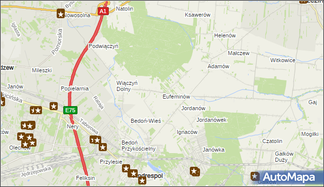 mapa Eufeminów, Eufeminów na mapie Targeo