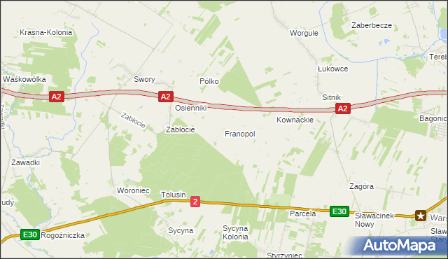 mapa Franopol gmina Biała Podlaska, Franopol gmina Biała Podlaska na mapie Targeo