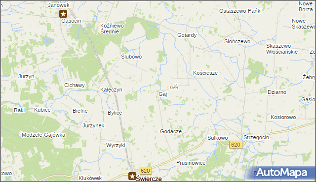 mapa Gaj gmina Świercze, Gaj gmina Świercze na mapie Targeo