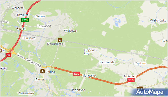 mapa Gajęcki Ług, Gajęcki Ług na mapie Targeo