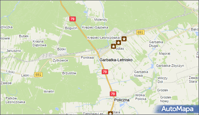 mapa Garbatka-Letnisko, Garbatka-Letnisko na mapie Targeo