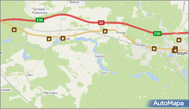 mapa Garbicz, Garbicz na mapie Targeo