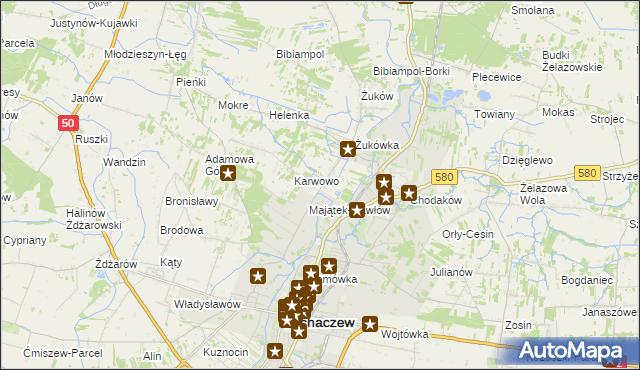 mapa Gawłów gmina Sochaczew, Gawłów gmina Sochaczew na mapie Targeo