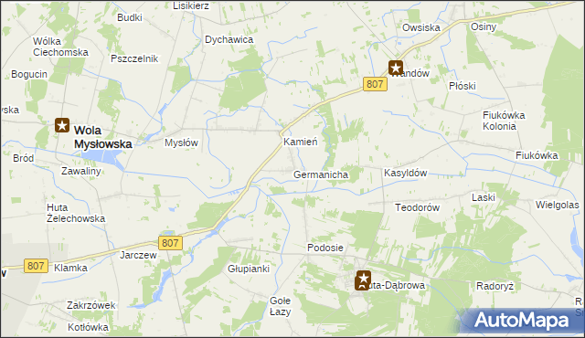 mapa Germanicha, Germanicha na mapie Targeo