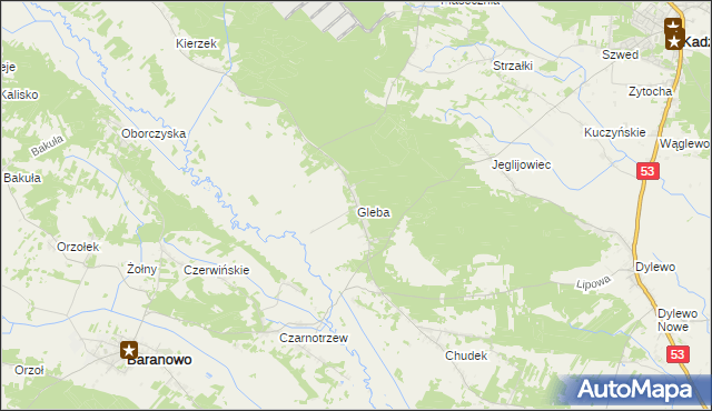 mapa Gleba, Gleba na mapie Targeo