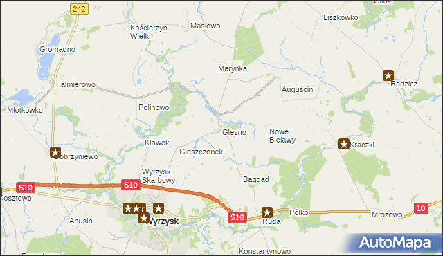 mapa Glesno, Glesno na mapie Targeo