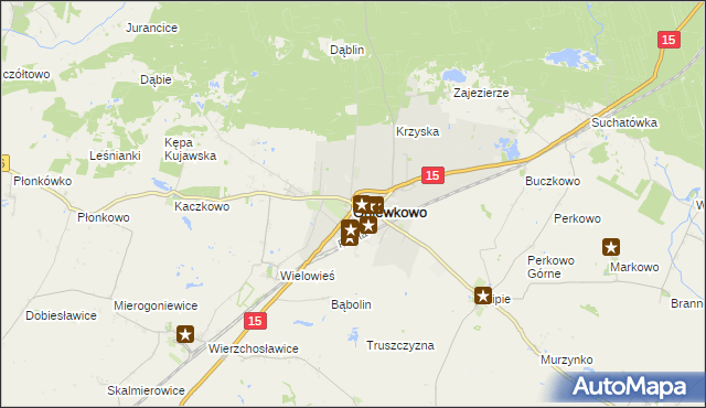 mapa Gniewkowo powiat inowrocławski, Gniewkowo powiat inowrocławski na mapie Targeo