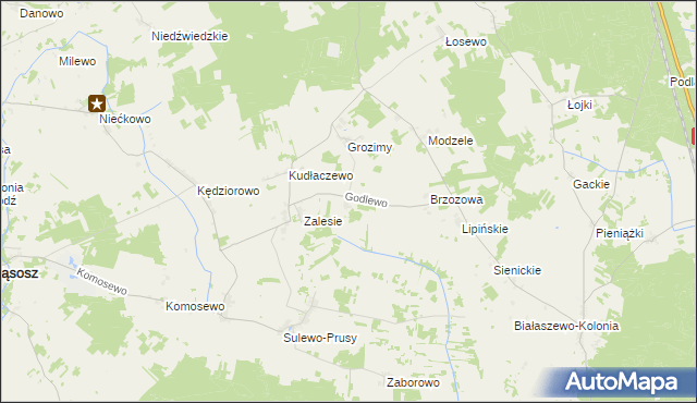 mapa Godlewo, Godlewo na mapie Targeo