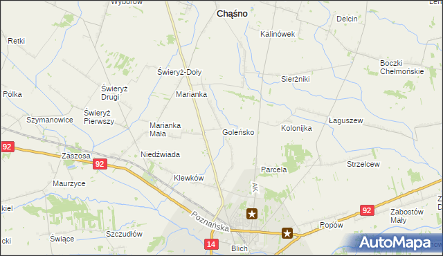 mapa Goleńsko, Goleńsko na mapie Targeo