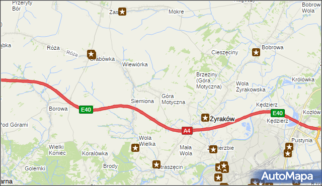 mapa Góra Motyczna, Góra Motyczna na mapie Targeo