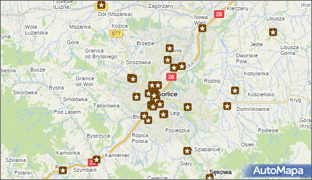 mapa Gorlic, Gorlice na mapie Targeo