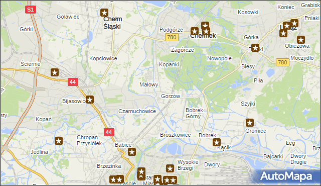 mapa Gorzów, Gorzów na mapie Targeo