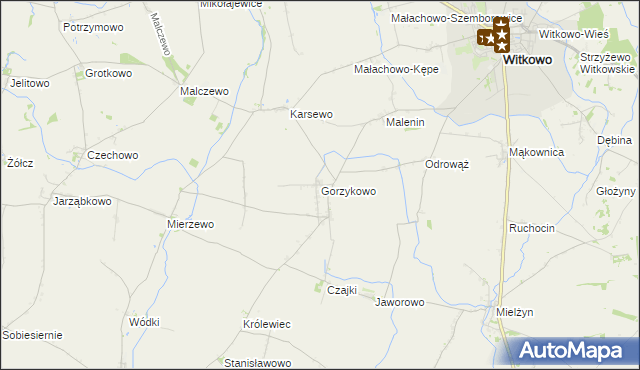 mapa Gorzykowo, Gorzykowo na mapie Targeo