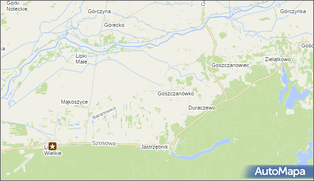 mapa Goszczanówko, Goszczanówko na mapie Targeo