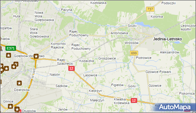 mapa Groszowice, Groszowice na mapie Targeo
