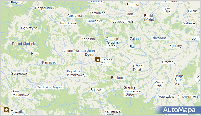 mapa Grudna Górna, Grudna Górna na mapie Targeo