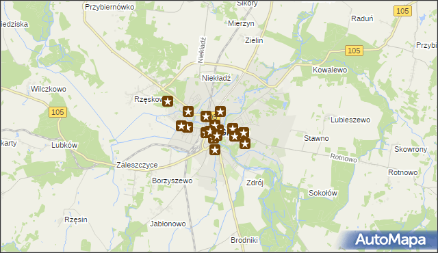 mapa Gryfice, Gryfice na mapie Targeo