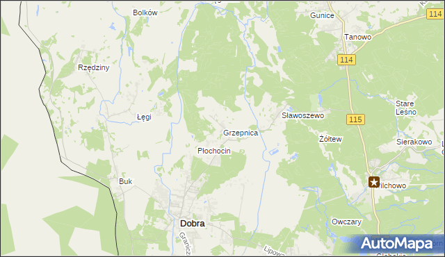 mapa Grzepnica, Grzepnica na mapie Targeo