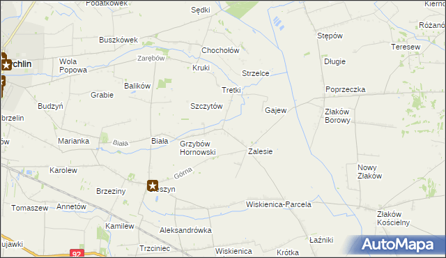 mapa Grzybów Dolny, Grzybów Dolny na mapie Targeo