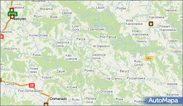 mapa Gwoźnica Górna, Gwoźnica Górna na mapie Targeo