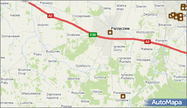 mapa Ignacew Parzęczewski, Ignacew Parzęczewski na mapie Targeo